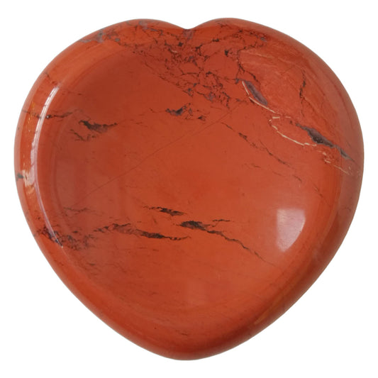 Bacatgem Natural Red Jasper Heart Chakra Thumb Worry Stone,Hand Carved Healing Crystal Shaped Stone for Anxiety Stress Relief Meditation
