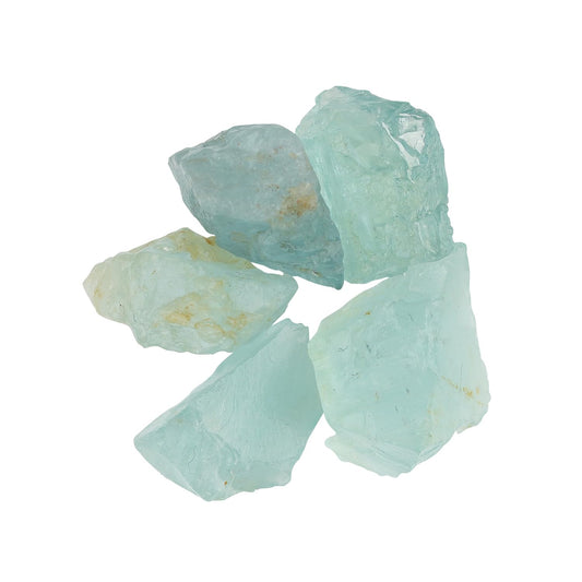 CRYSTALINES (5pcs) Natural Raw Blue Aquamarine Gemstones, Wholesale Rough Crystals, DIY Crafts-Jewelry Making, Bulk Loose Stones Supplies, Wire Wrapping, March Birthstone, Gem Collection