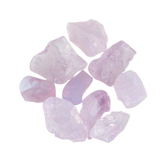 CRYSTALINES 100cts Wholesale Natural Raw Lavender Quartz Gemstone, Untreated Rough Stone, Bulk Loose Supplies-Jewelry Making, Chakra Healing Crystals, Wire Wrapping, Gem Collection, 9-10pcs