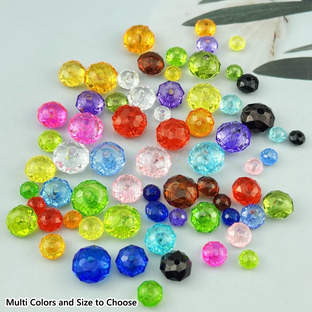 YHYPOCI 200pcs 10mm Acrylic Crystal Beads, Faceted Rondelle Acrylic Spacer Beads for Wind Chimes Bracelet Necklace Earring Keychain Jewelry Making DIY Crafts(Bluish Violet)