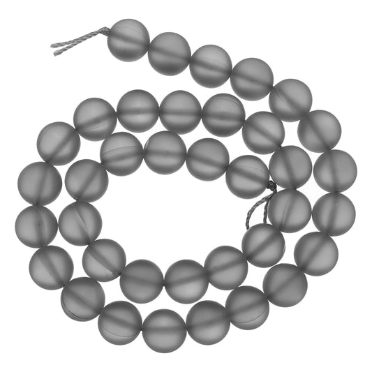 uxcell Matte Crystal Glass Beads 10mm Synthetic Frosted Shining Semi-Precious Round Loose Beads Synthetic Moonstone for Jewelry Making DIY Bracelet, Gray Silver