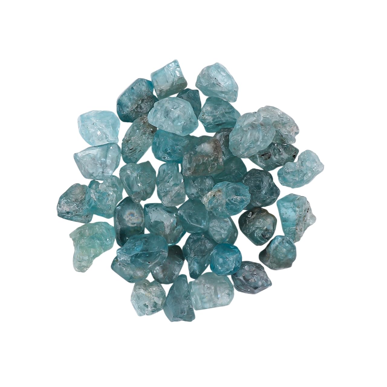 ColouredRocks Blue Zircon (100cts) (40-42pcs) (8-12mm) Natural Raw Crystals, Loose Gemstone, Wholesale Rough, Jewelry Making Supply, Chakra Healing Stones, DIY Craft, Gem Collection