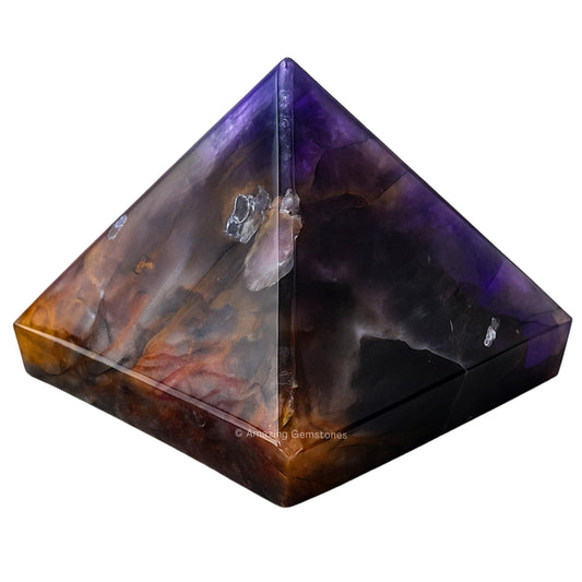 Amazing Gemstone Amethyst Chevron Pyramid Crystal Healing Stones - 1.5" Great Pyramid Figurine of Natural Stone Pyramid for Meditation, Reiki, Chakra Balancing and Crystal Pyramids Grid