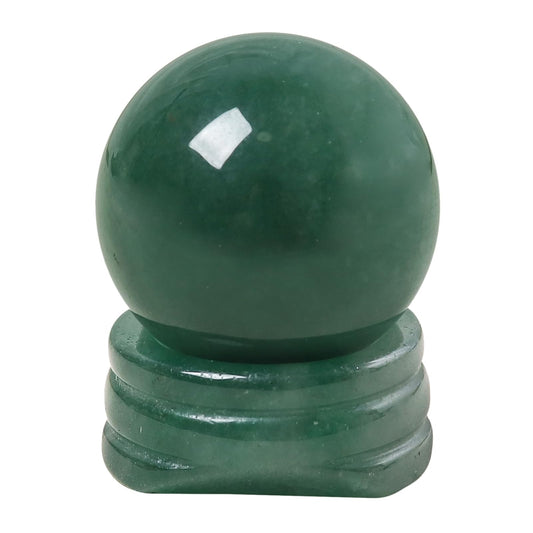 Casaper Natural Green Aventurine Ball with Stone Stand, Healing Crystal Sphere for Home Fengshui Yoga Meditation, Reiki Energy Balancing 1.18”(30mm)