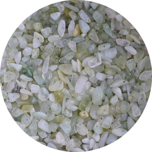 Natural Chip Stone Beads 5-8mm New Mountain Jade 400 Pieces Irregular Gemstones Healing Crystal Loose Rocks Bead Hole Drilled DIY for Bracelet Jewelry Making Crafting (5-8mm, New Mountain Jade)