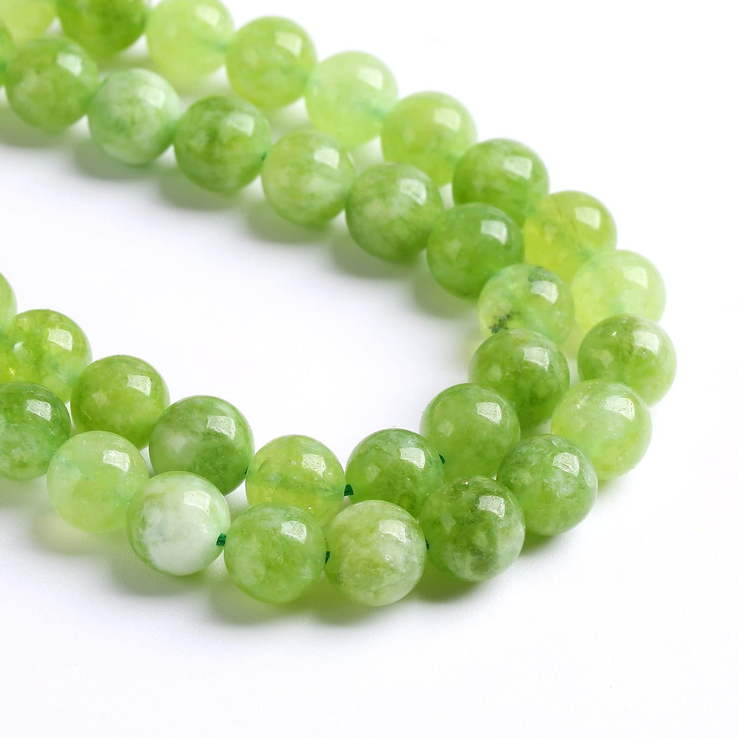 6MM 60PCS Natural Green Peridot Jade Quartz Beads for Jewelry Making DIY Bracelet Crystal 1 Strand
