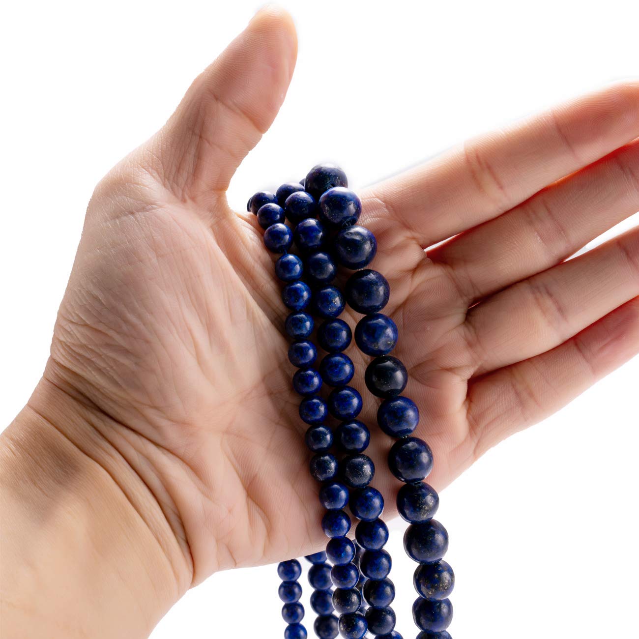 BEADIA Natural Lapis Lazuli Stone Round Loose Semi Gemstone Beads for Jewelry Making 8MM 44PCS