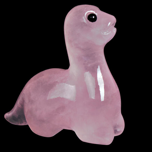 Hguxmcu Hand Carved Rose Quartz Dinosaur Figurine 2 Inch Healing Crystal Statue Realistic Gemstone Animal Sculpture Reiki Energy Decor Lucky Gift for Meditation Collectors