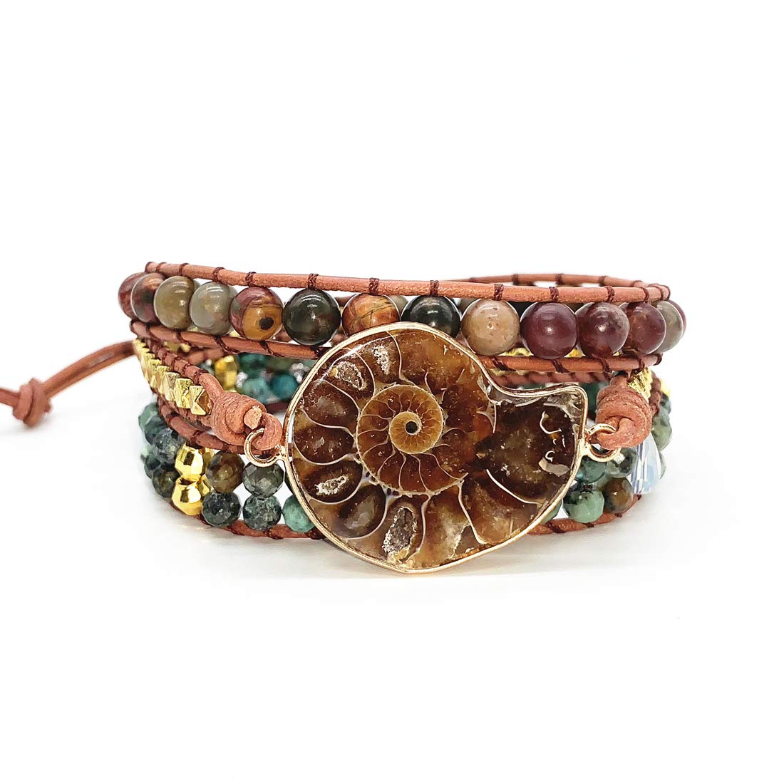 YGLINE Natural Stone Bracelet 5 Wraps Bracelet Handmade Blue Color Boho Bracelet for Women Bracelet