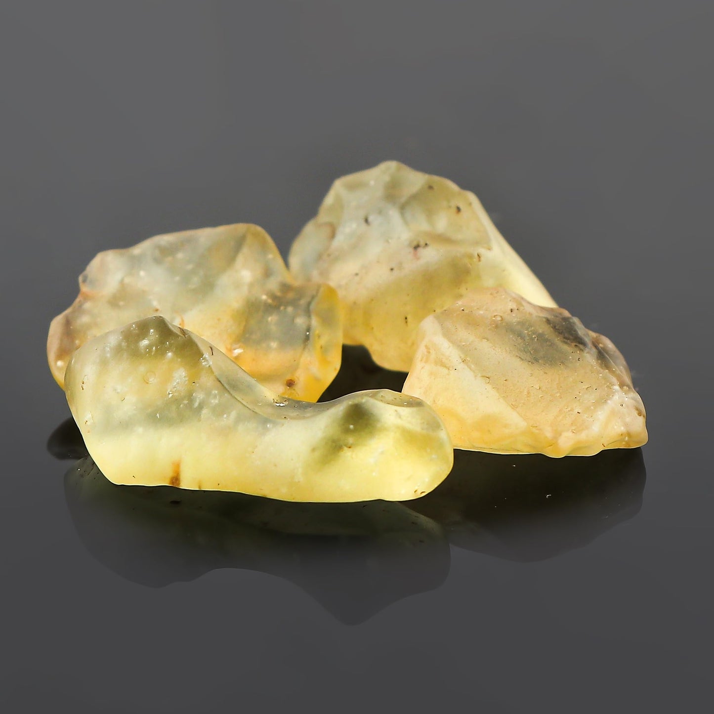 CRYSTALIS (8gm) (4pcs) Raw Black Libyan Desert Glass/Natural Golden Tektite, Rare Loose Gemstone Wholesale Bulk Rough Jewelry Making Supply, Wire Wrapping, DIY, Gem Collectibles (14-18mm)