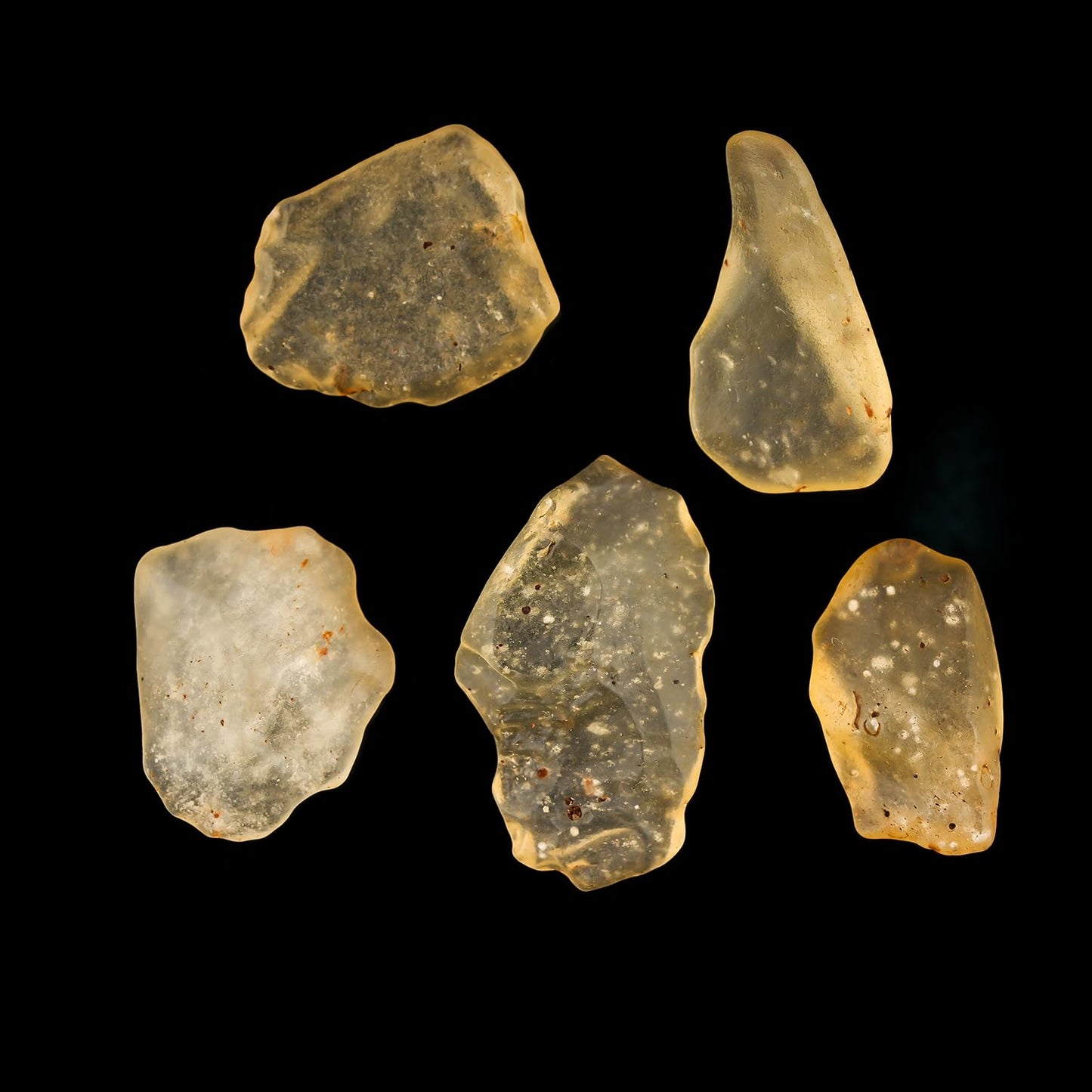 ColouredRocks (5pcs) Libyan Desert Glass, Raw Golden Tektite Crystals, Loose Gemstone, Wholesale Rough, Jewelry Making Supply, Chakra Healing Stones, DIY Craft, Gem Collection (15-20mm) (6.5gm)