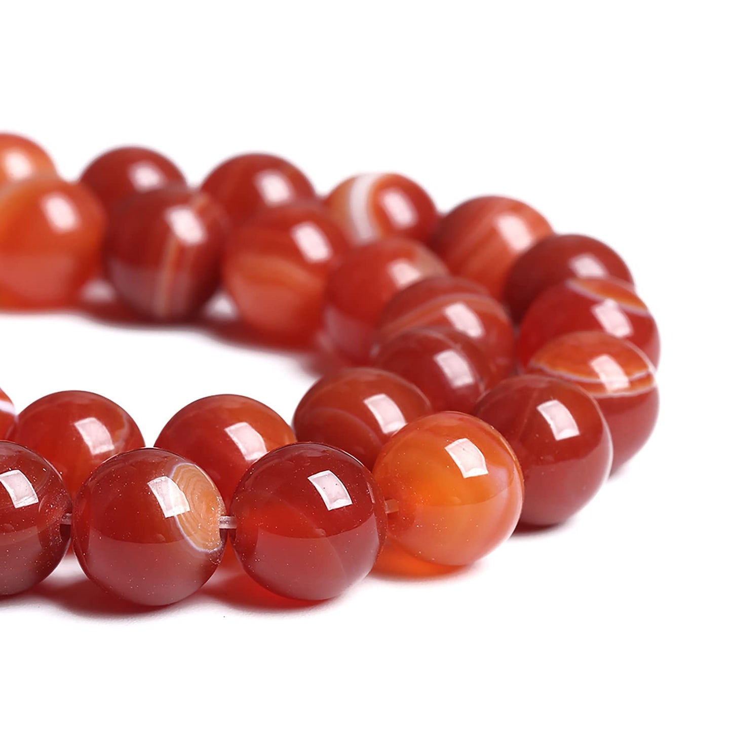 10MM 37PCS Natural Stone Red Agate Onyx Loose Beads for Jewelry Making DIY Bracelet Necklace