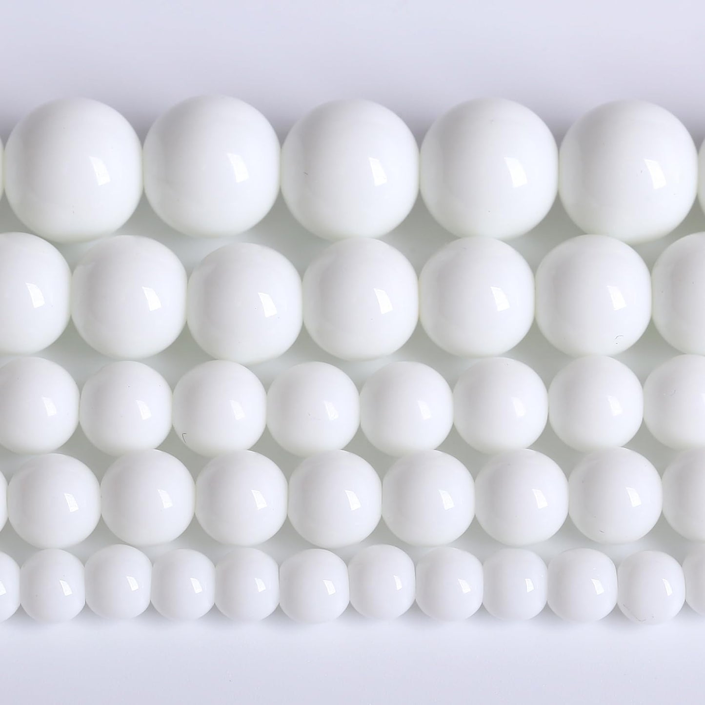 8MM Natural Stone White Porcelain Agate Beads Round Loose Stone Beads for Jewelry and Bracelets Making 90pcs 2 Strands 32"