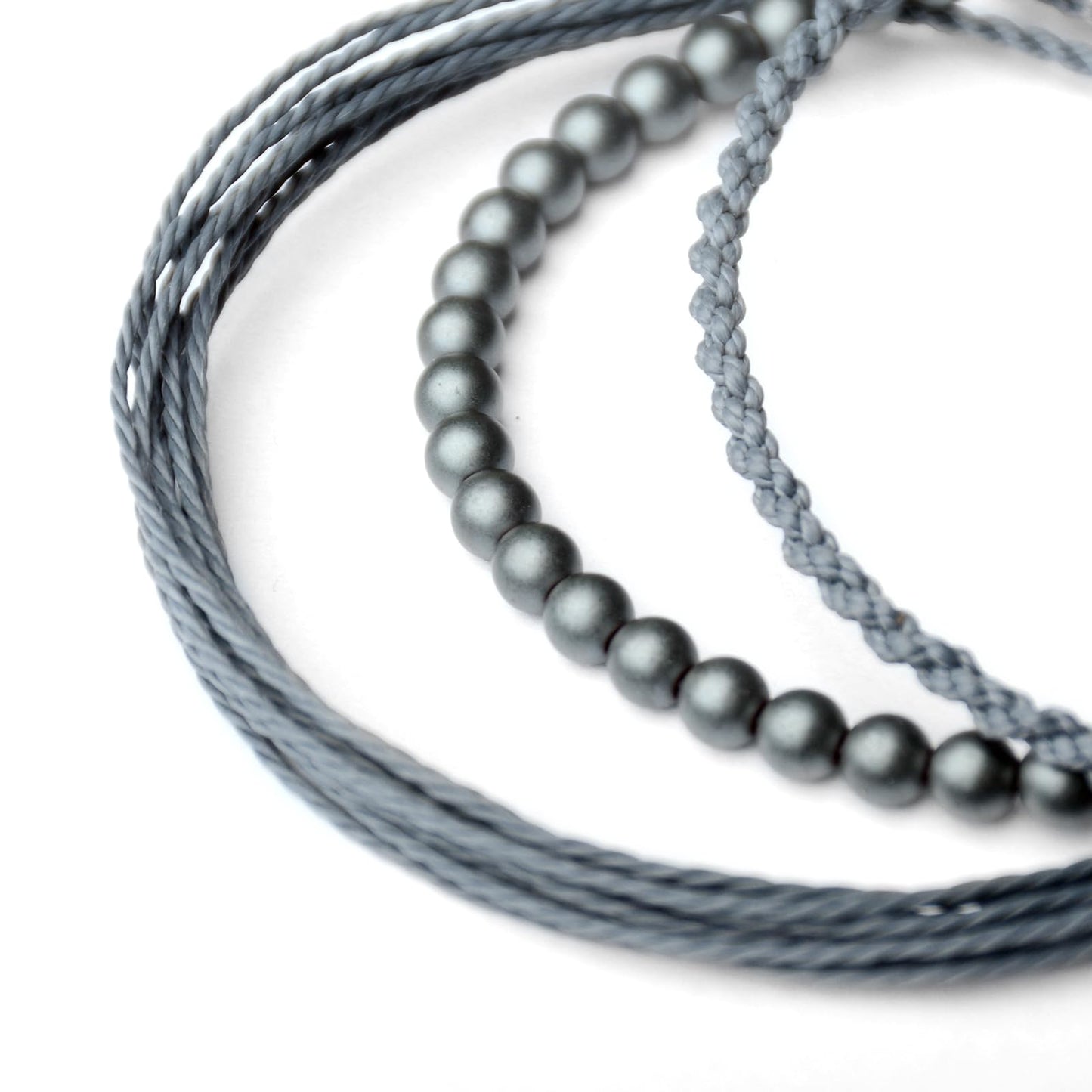 Handmade Natural Stone Beaded Healing Bracelet Gift for Men Adjustable Rope String Bracelet (Hematite（GREY）, Adjustable)