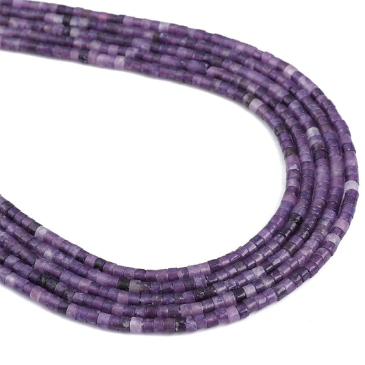 BEADIA Natural Amethyst Spacer Beads Caps Flat Round Loose Beads for Beading Jewelry Making 3mmx2mm 38cm