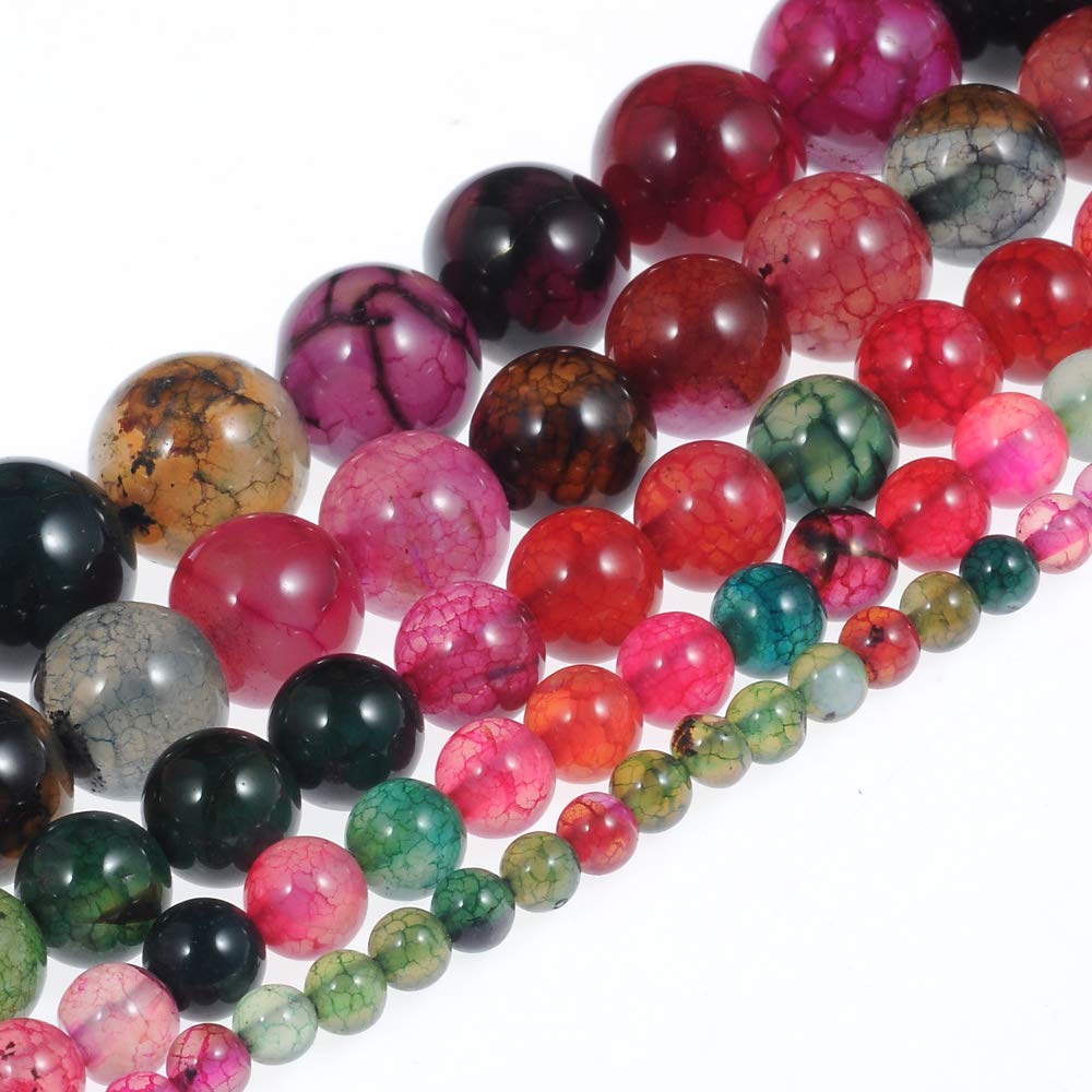 Stone Beads 4mm Multi-Color Tourmaline Gemstone Round Loose Beads Crystal Energy Stone Healing Power for Jewelry Making DIY,1 Strand 15"