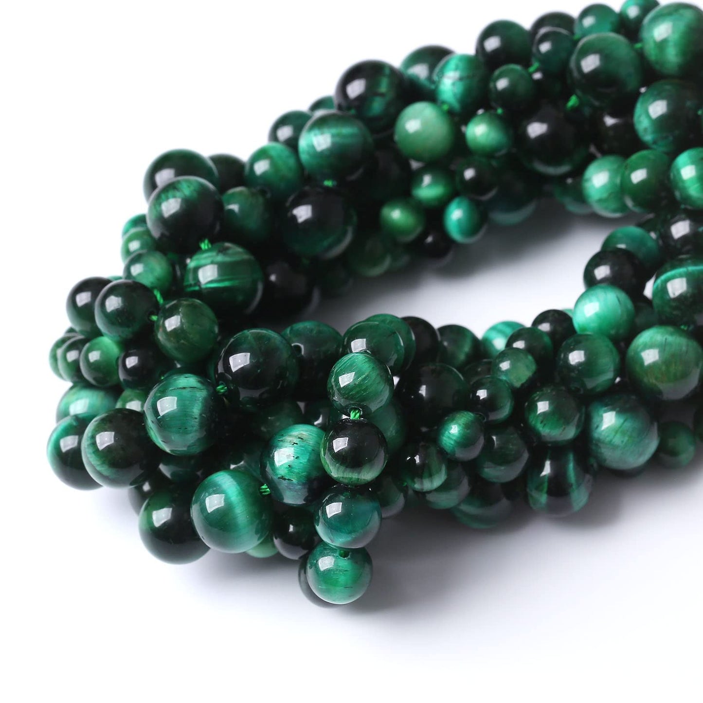 90PCS 4MM AAA Green Tiger Eye Stone Beads Natural Gemstone Bead Crystal Healing Energy Jewelry Making DIY 15 inches