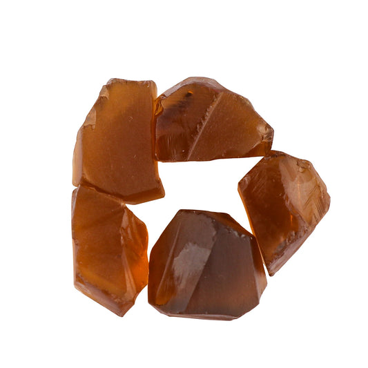 CRYSTALINES 5pcs Natural Raw Cognac Quartz Gemstone, Wholesale Assorted Rough Crystals, Untreated Bulk Loose Stones Supplies, DIY Craft-Jewelry Making, Birthday, Gem Collection