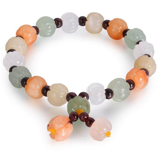 Handmade Natural Jade Beaded Bracelet for Women & Men – Genuine Green/White Jade Gemstone Stretch Bracelet – Lucky Energy Healing Jewelry Gift for Peace, Prosperity & Protection ST-02