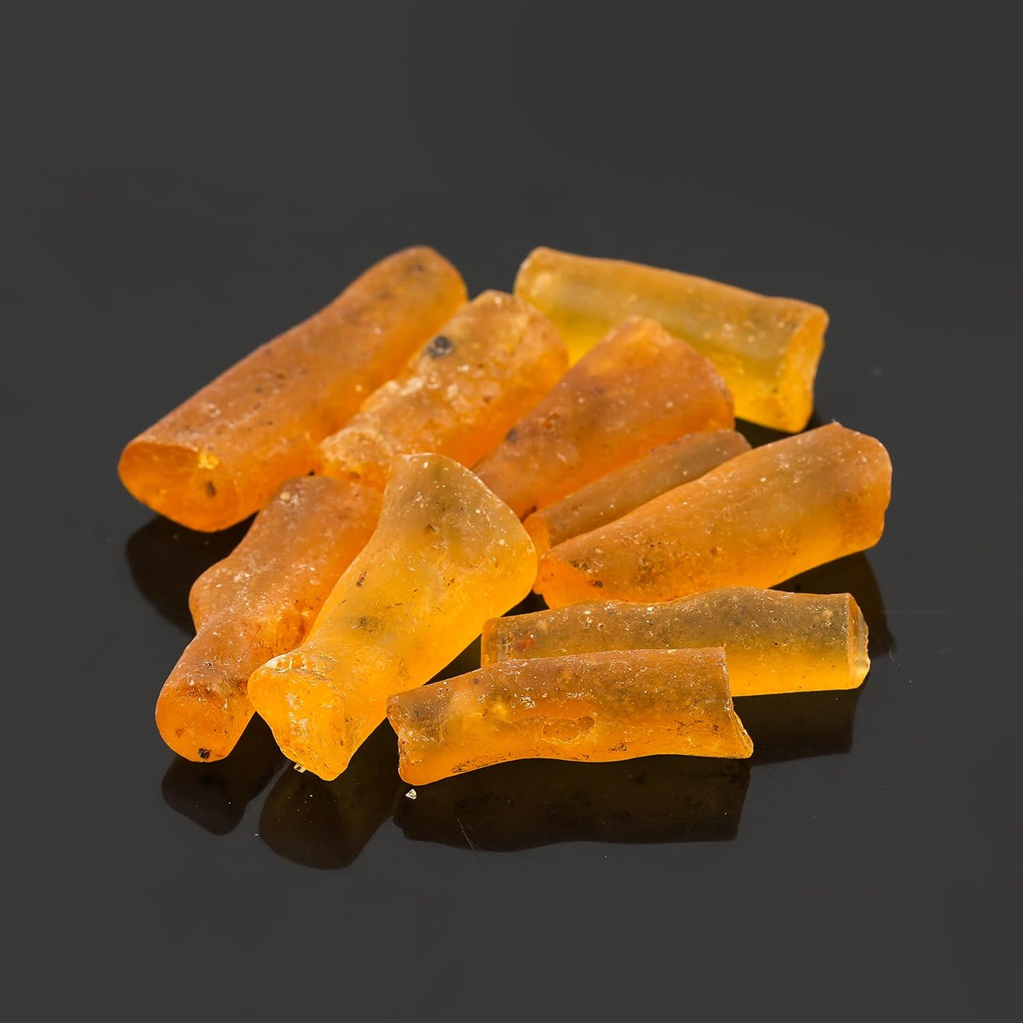 ColouredRocks 5pcs Real Amber Crystals, Raw Pipe Stones, Rough Gemstones, Jewelry Making Supply, Cabbing, Polishing, Cutting, DIY, Crafts (15-25mm)