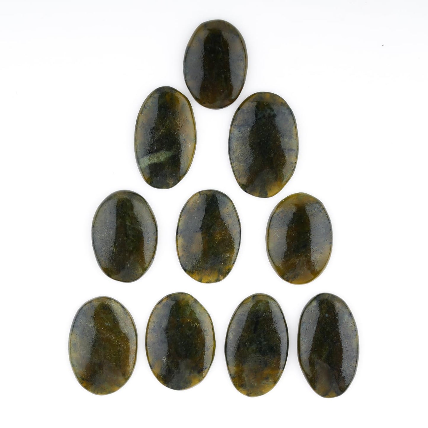 ColouredRocks (10pcs.) VESSONITE OVALS, Natural Cabochon Crystals, Loose Gemstone, Wholesale Polished Supply, Jewelry Making, DIY Craft, Gem Collection (18+ mm size)