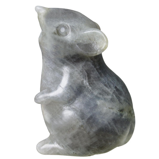 Ytbeoxk Handmade Labradorite Crystal Mouse Figurine Natural Quartz Mouse Sculpture Wealth Attracting Feng Shui Decor Mini Desk Ornament Meditation Crystal Animal.