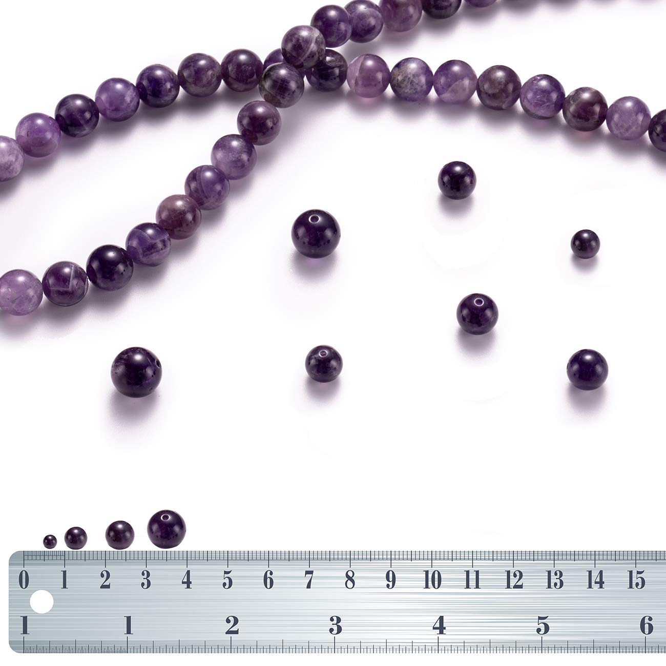 BEADIA Natural Amethyst Crystal Stone Round Loose Semi Gemstone Beads for Jewelry Making 4MM 89PCS