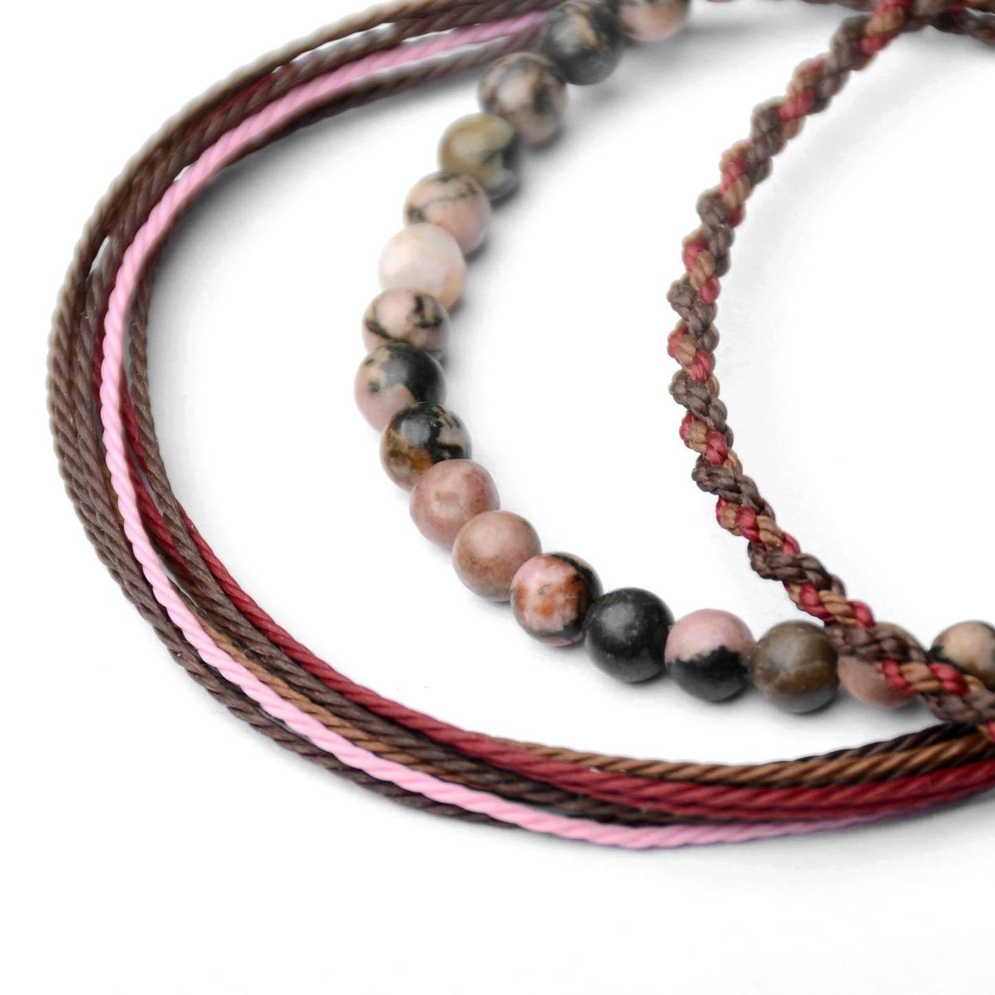 Handmade Natural Stone Beaded Healing Bracelet Gift for Men Adjustable Rope String Bracelet (rhodochrosite, Adjustable)