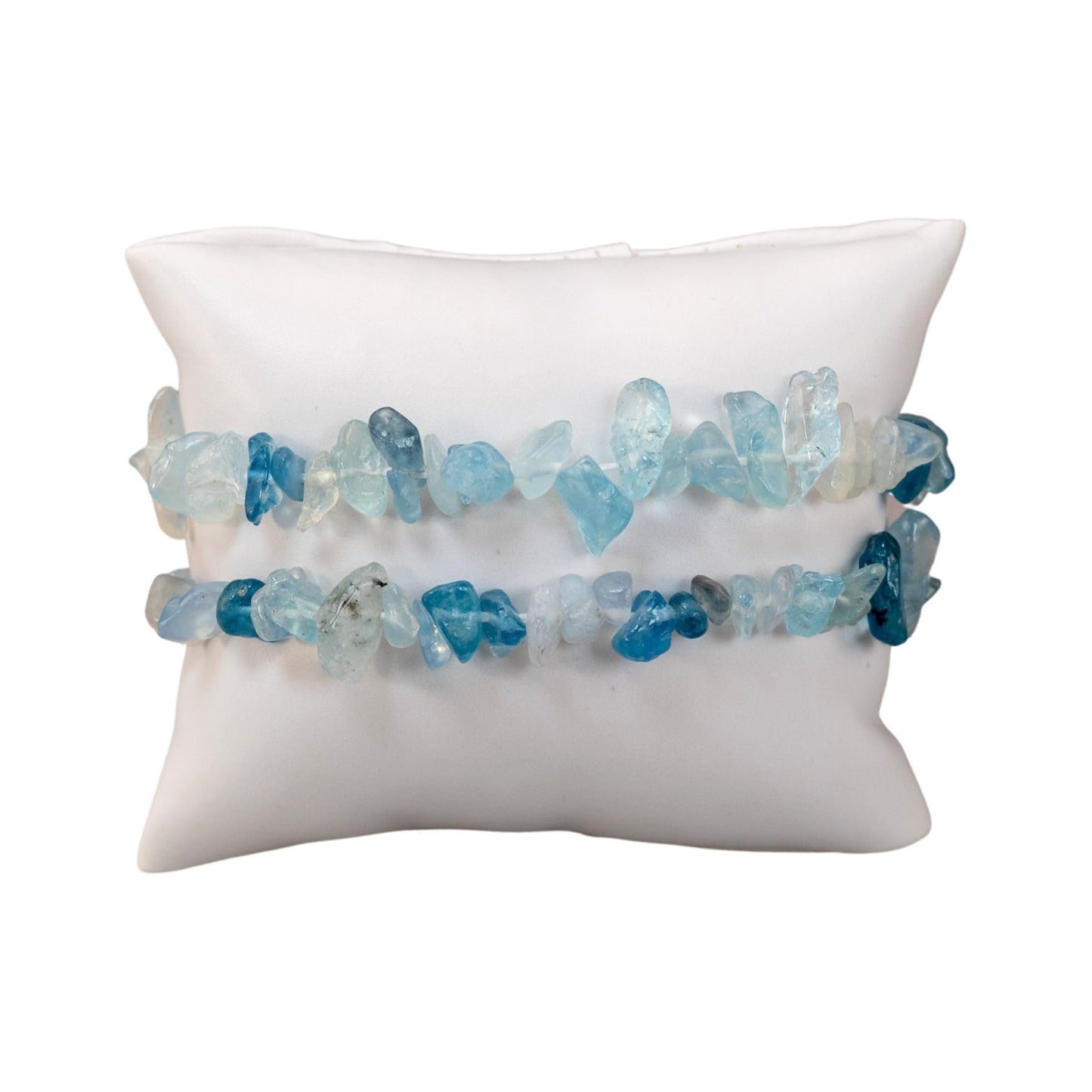 Natural Gemstone Bracelets, Chakra Crystal Healing Chip Stretch Bracelets, Gemstone Polished Irregular Crystals, Crystal Irregular Chips Beads Stretch Bracelets (Aquamarine)
