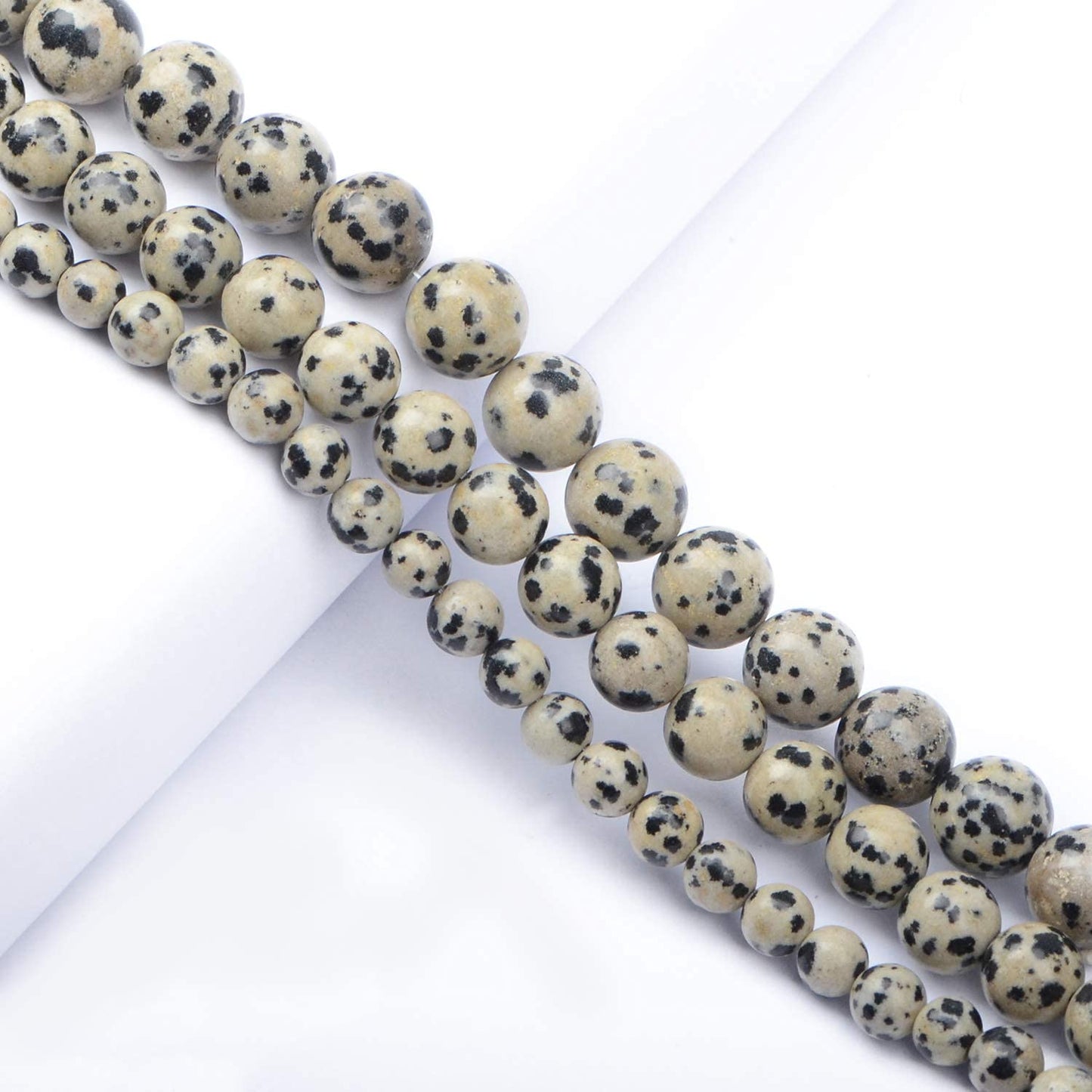 AD Beads Natural Gemstone Round Loose Beads 15" for Bracelet Necklace Earrings Jwelery Making Crafts DIY (10mm, Dalmation)