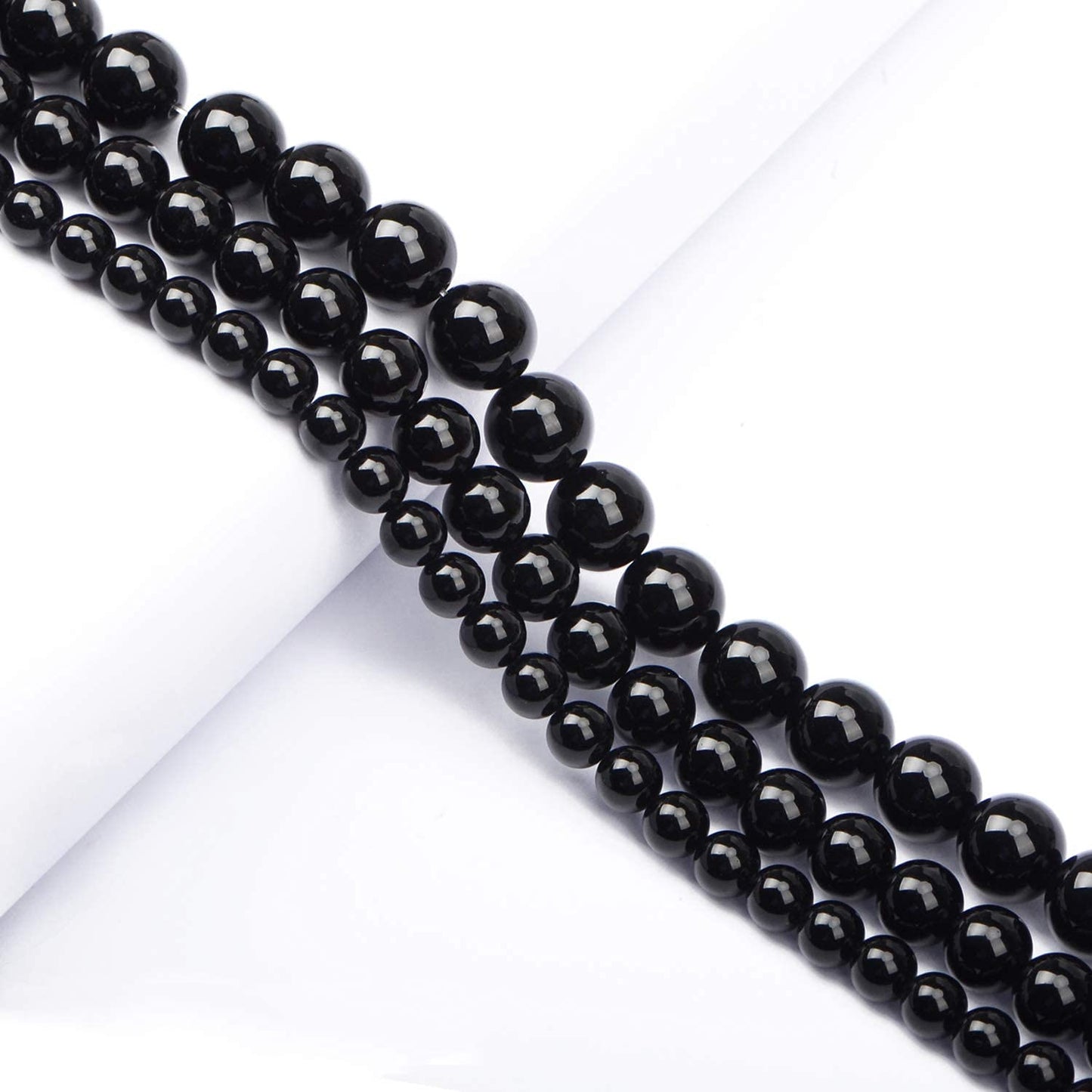 AD Beads Natural Gemstone Round Loose Beads 15" for Bracelet Necklace Earrings Jwelery Making Crafts DIY (10mm, Black Onyx)