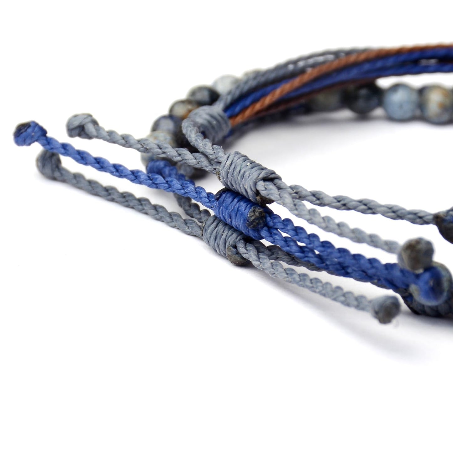 Mezcla Vida Handmade Natural Stone Beaded Healing Bracelet Gift for Men Adjustable Rope String Bracelet (Dumortierite, Adjustable)