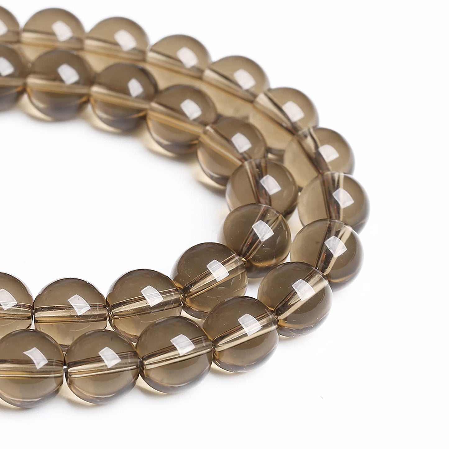 8MM 46PCS Smoky Quartz Glass Crystal Beads for Jewelry Making DIY Bracelet
