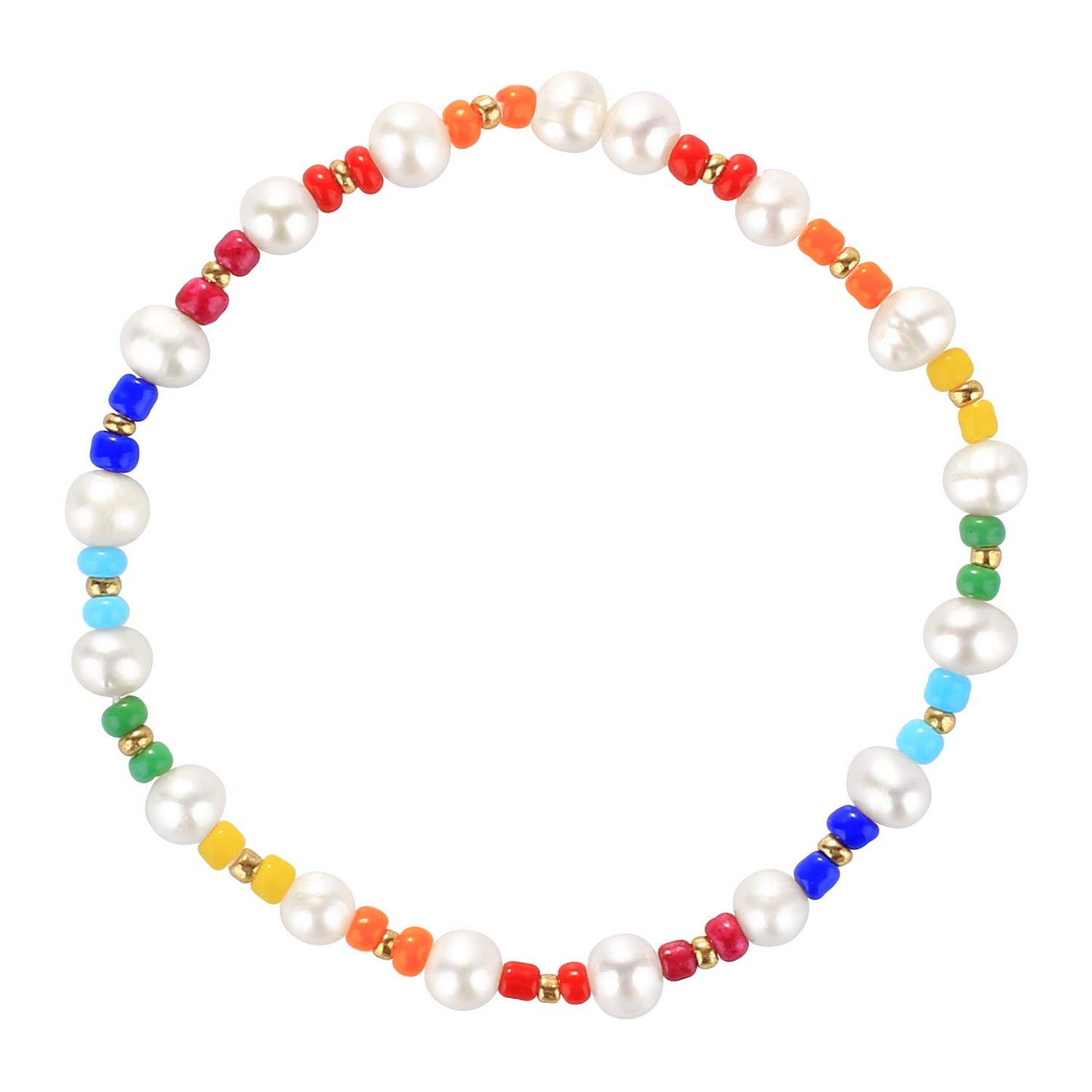 KELITCH Women Stretch Bracelets Pearl Beads Strand Bracelets Fashion Jewelry