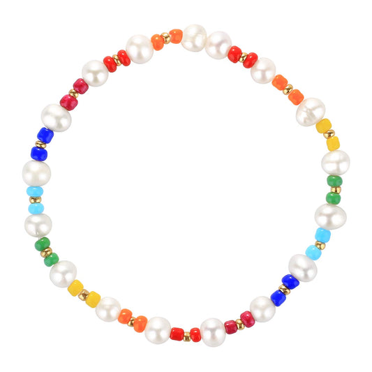 KELITCH Women Stretch Bracelets Pearl Beads Strand Bracelets Fashion Jewelry
