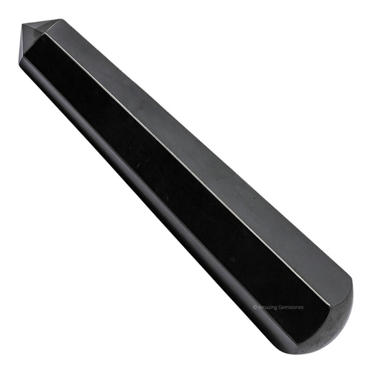Amazing Gemstone Shungite Crystal Wand Massage Stick - Pelvic Wand Gua Sha for Adults - Crystals and Healing Stones Massage Wands for Adults Gifts (Pointed)
