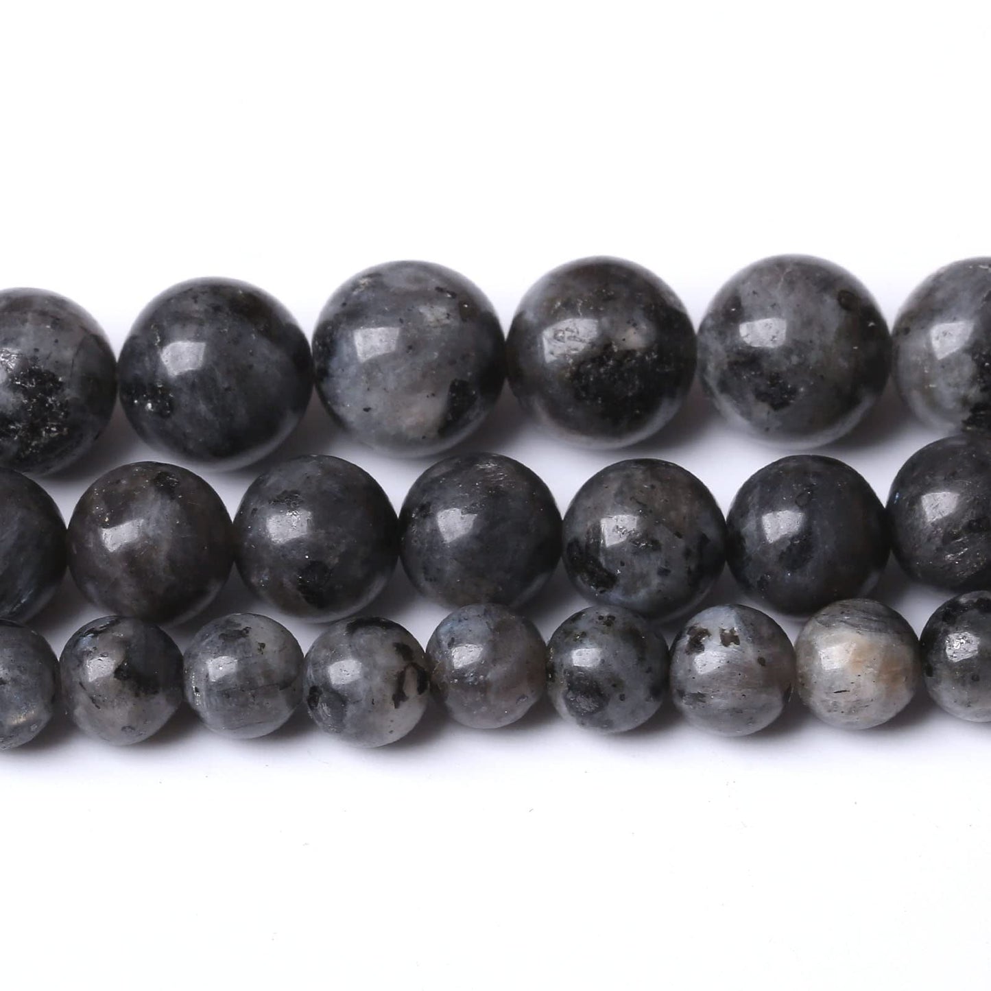 36PCS 10MM Natural Black Labradorite Beads Round Loose Stone Beads for Jewelry Making DIY Energy Stone Healing Power Bracelet 15"