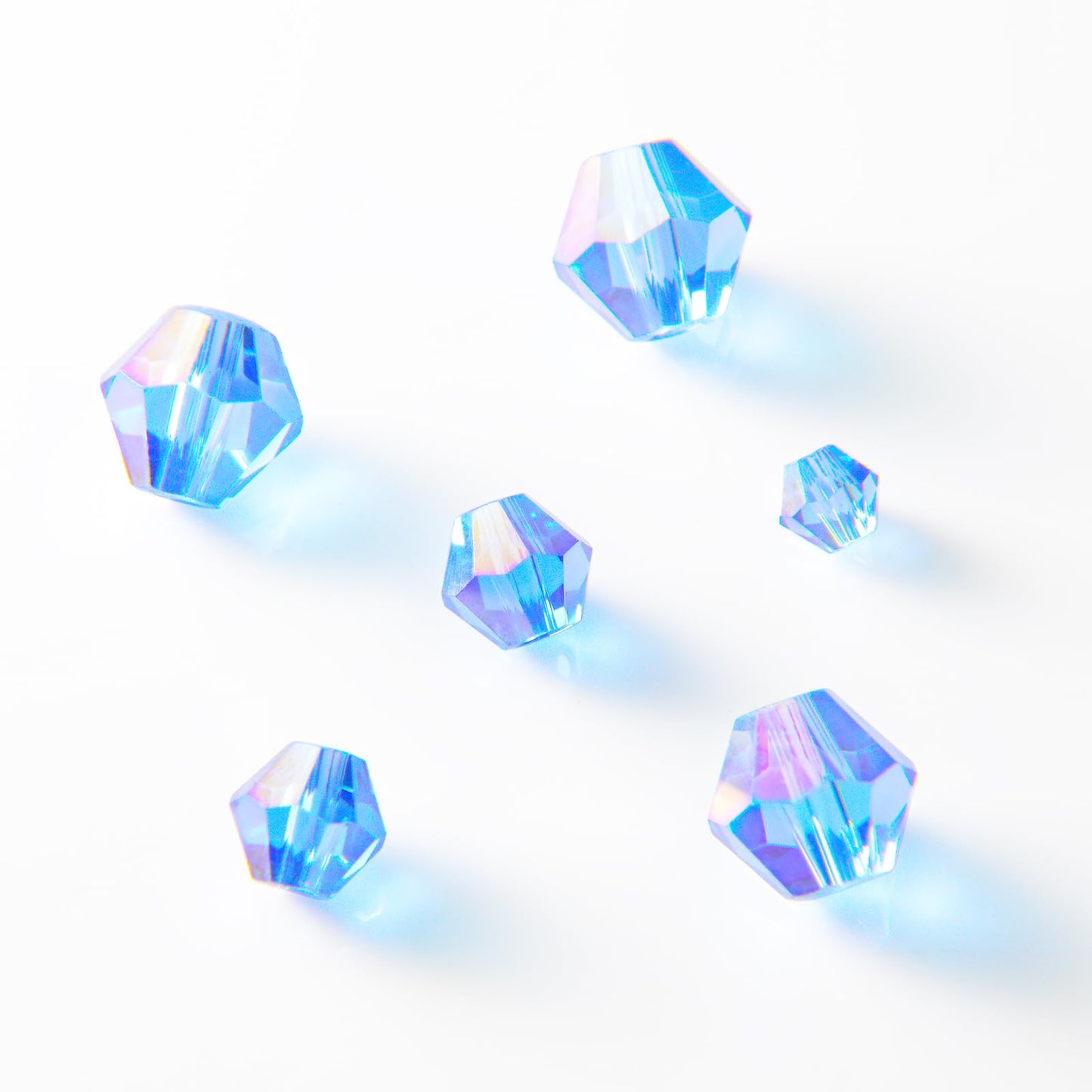 1550PCS Bicone Crystal Glass Beads Set for Jewelry Making, 3mm 4mm 6mm 8mm Sparkling Faceted Beads Sorted by Size for Bracelets, Necklaces, Suncatchers & DIY Crafts(Light Blue)