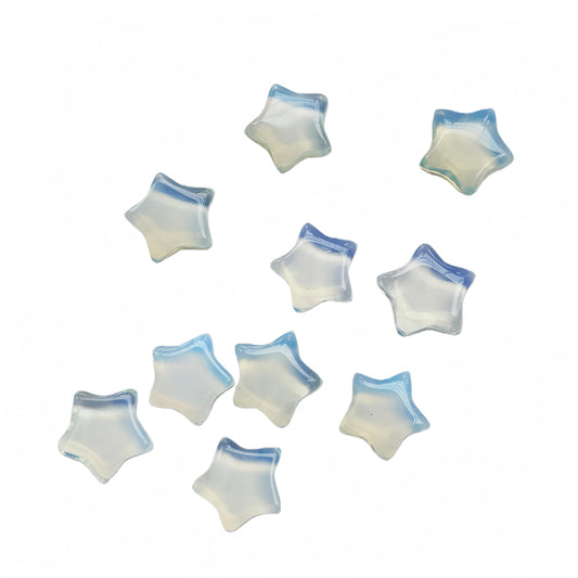 Sunshcat Synthetic Opalite10Pcs Star Shaped Thumb Crystals and Healing Stone,0.6" Haped DIY Jewelry ﻿