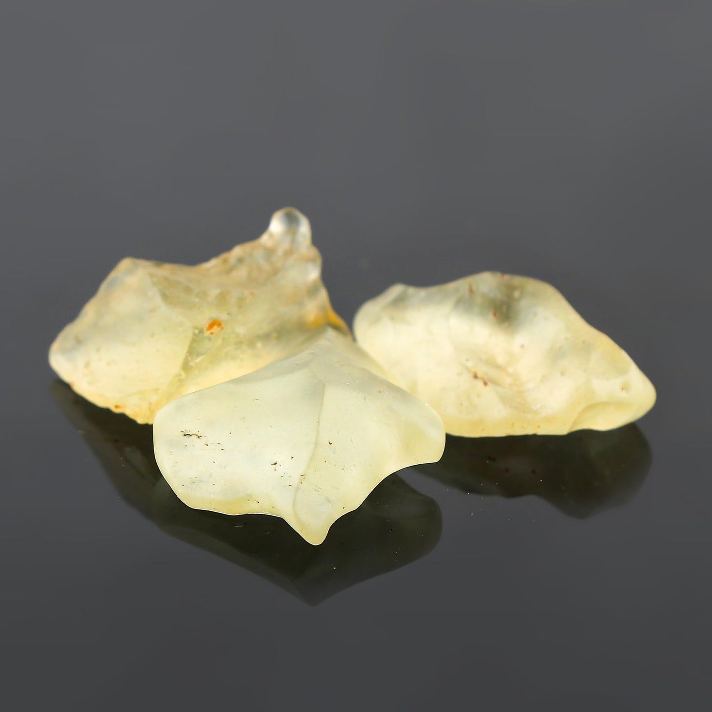 CRYSTALIS (8.5gm) (3pcs) Raw Libyan Desert Glass/Natural Golden Tektite, Rare Loose Gemstone Wholesale Bulk Rough Jewelry Making Supply, Wire Wrapping, DIY, Gem Collectibles (14-20mm)