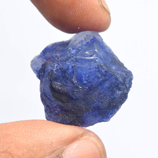 GEMHUB Raw Rough Sapphire 30.00 Carat Certified Uncut Natural Blue Sapphire Gemstone for Home decor.