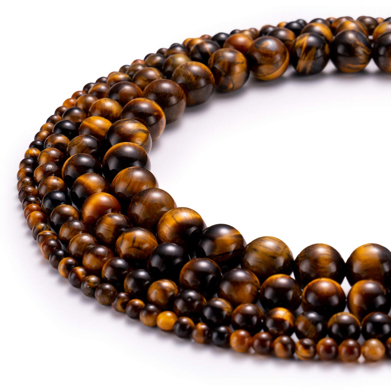 BEADIA Natural Yellow Tiger Eye Stone Round Loose Semi Gemstone Beads for Jewelry Making 8MM 44PCS