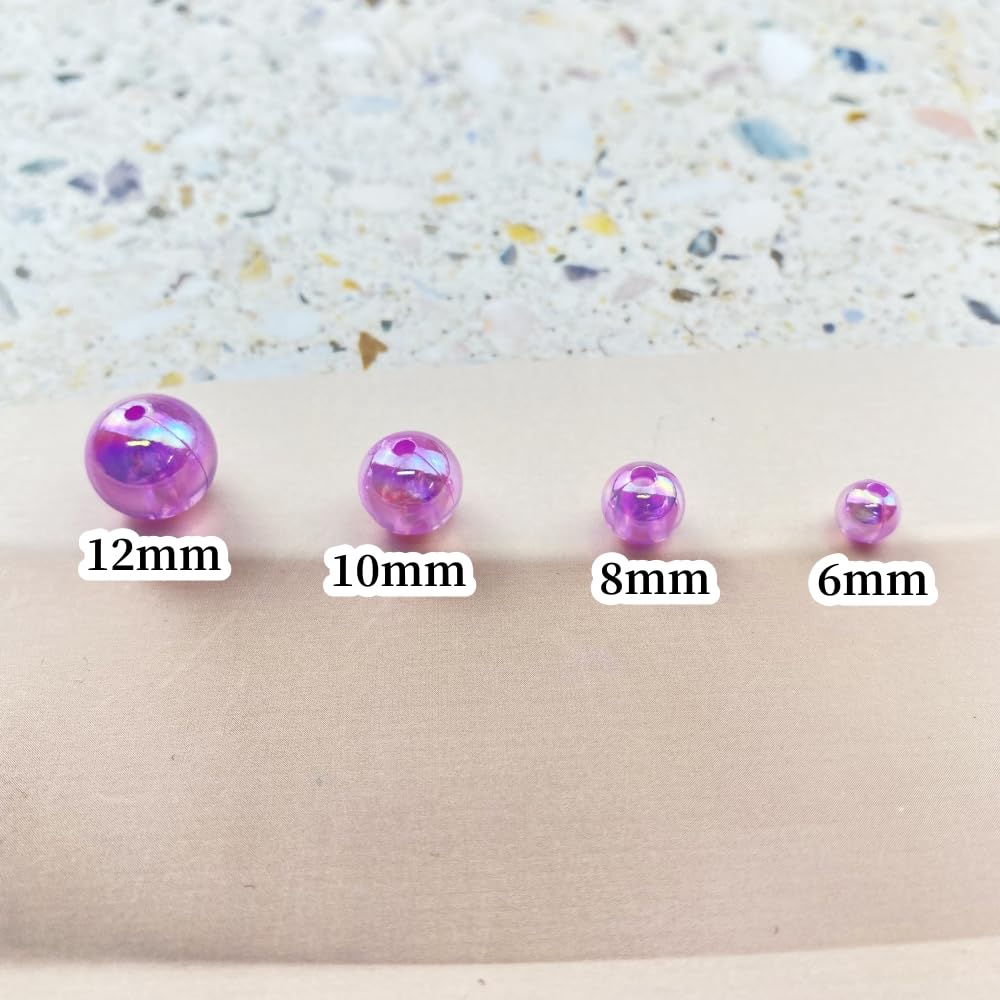 1000pcs Acrylic Round Beads 6mm AB Colors Craft Beads Round Spacer Beads with Holes for Earring Bracelet Necklace Key Chains Jewelry Making(Light Peach AB)