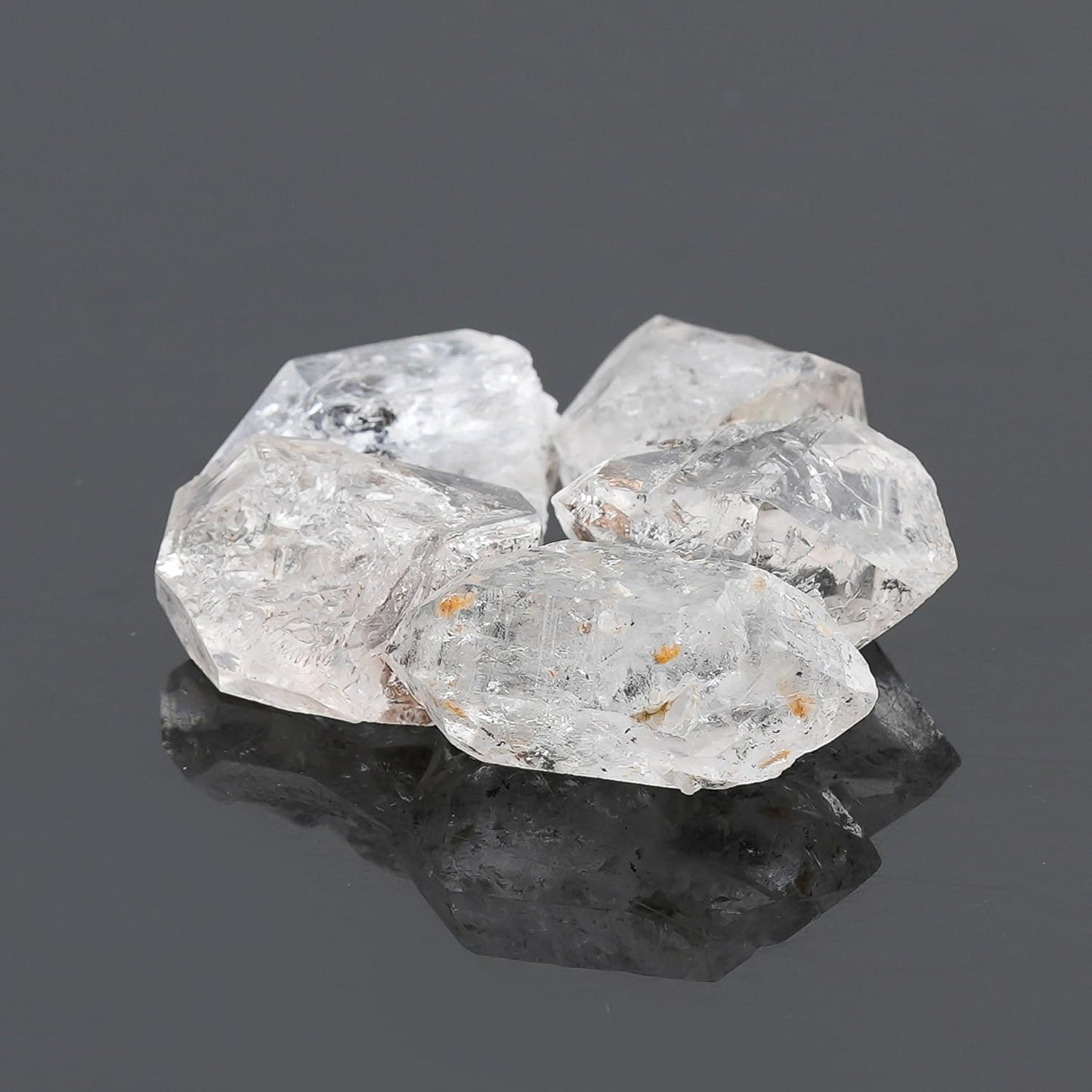 ColouredRocks (5 pcs. BLACK HERKIMER DIAMOND Crystals, Raw Stones, Rough Gemstones, Jewelry Making Supply, Cabbing, Polishing, Cutting, DIY, Crafts (80+ carats.) (15-20 mm.)