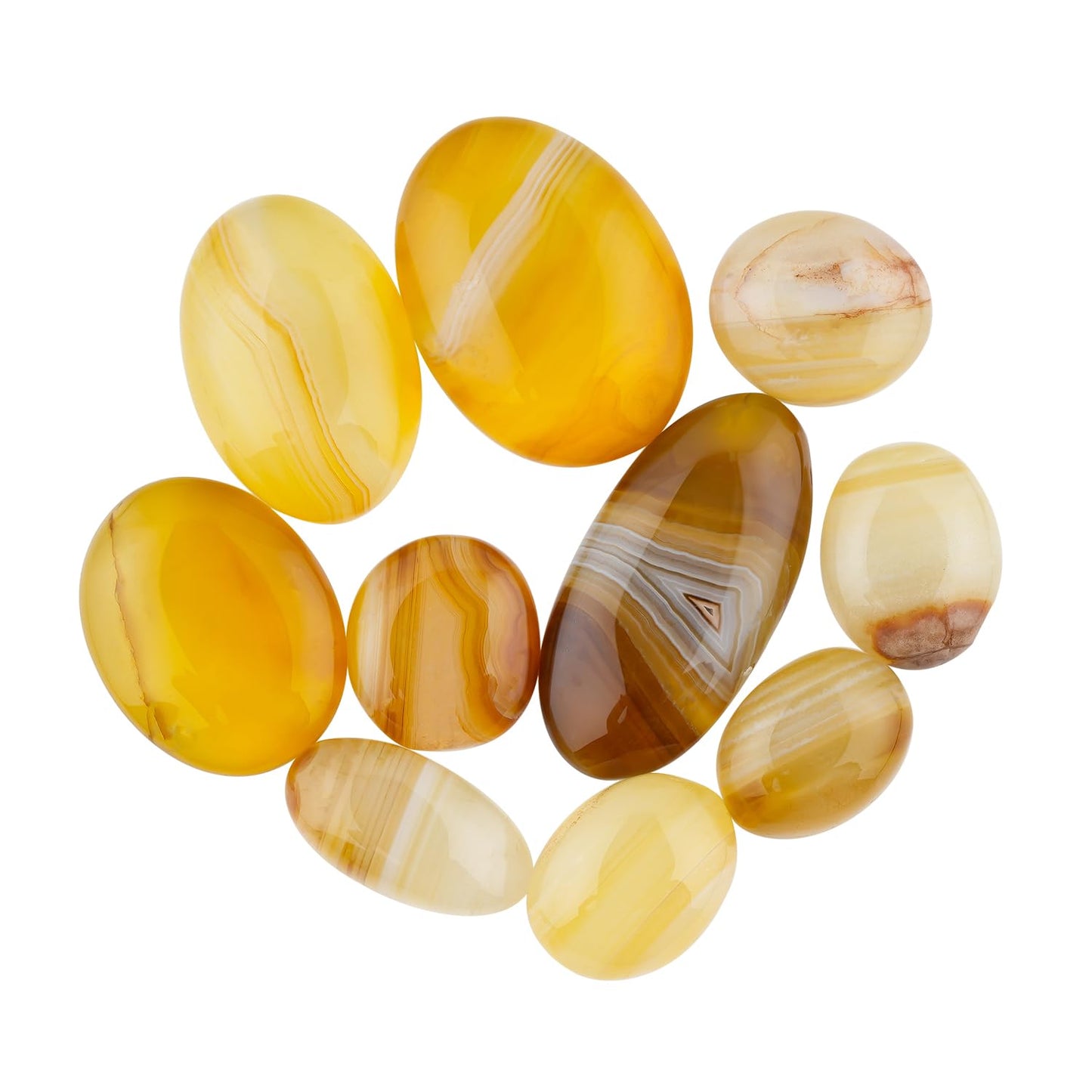 ColouredRocks (10pcs. YELLOW CHALCEDONY, Mix Shape, Natural Cabochon Crystals, Loose Gemstone, Wholesale Polished Supply, Jewelry Making, DIY Craft, Gem Collection (16-22mm free size)