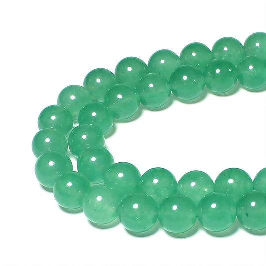 MJDCB Stone Beads 8mm 43pcs Round Aventurine Green Jade Loose Gemstone Bead Charms for Jewelry Making Bracelet Necklace Earring Pendant