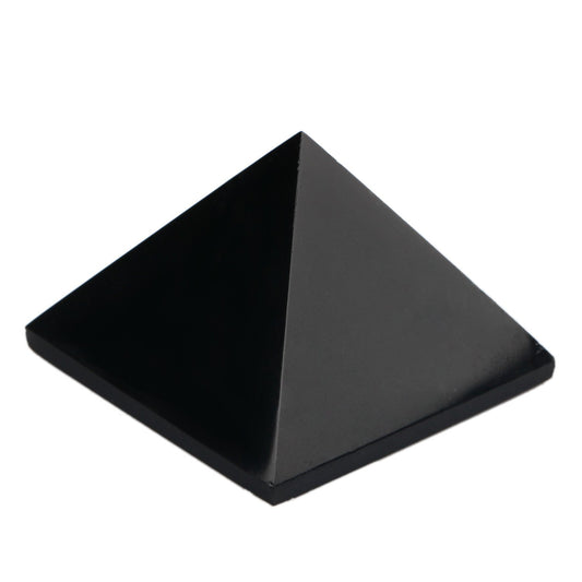 YWG Stone Black Obsidian 1.5" Pyramid Chakra Healing Crystal Reiki Stone Gemstone Radiation Deflection Home Decor Gift Decoration Crafts