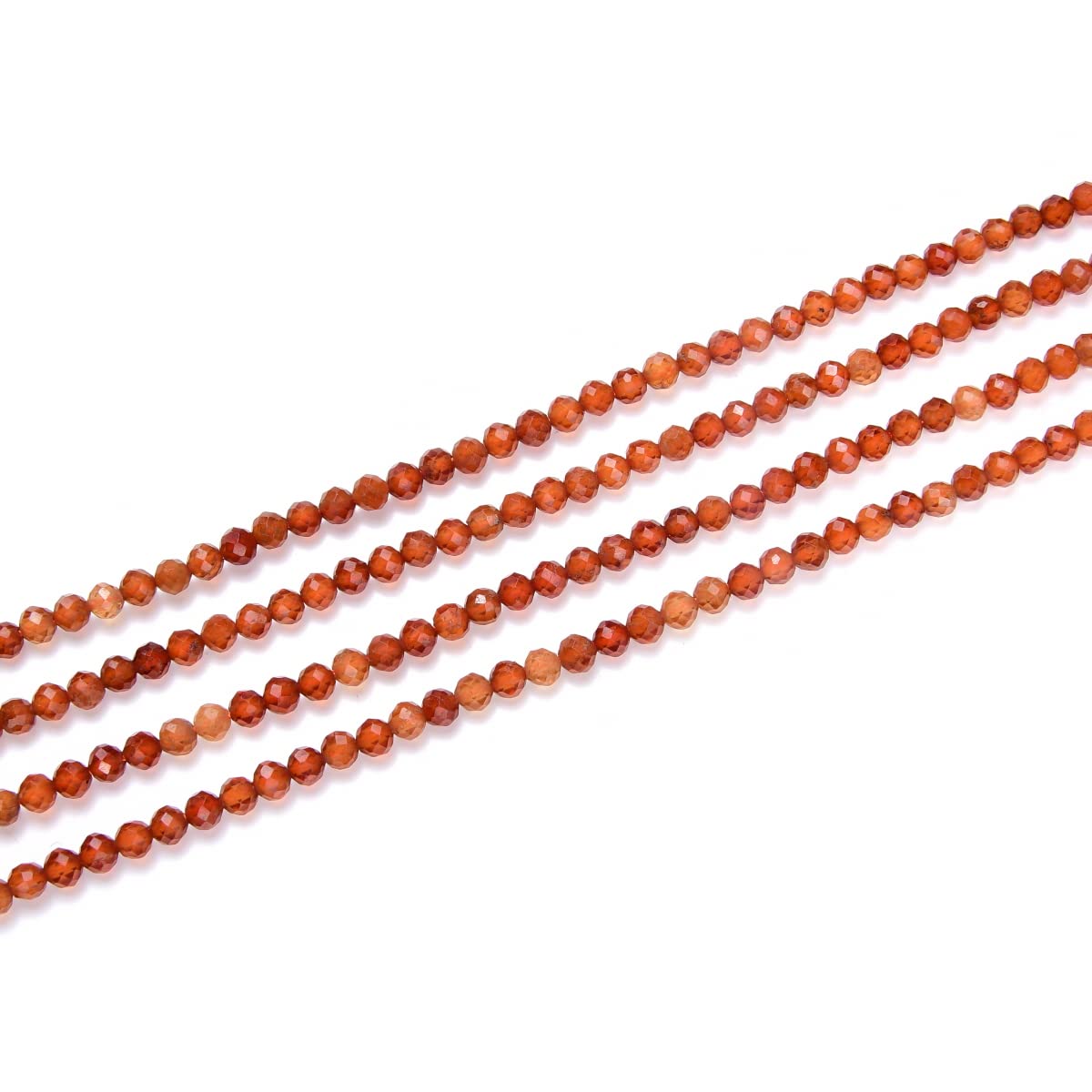 Adabele 30 Inch Natural Orange Spessartite Garnet Healing Gemstone 3mm (0.12 Inch) Tiny Small Faceted Round Loose Beads Stone Spacer (220-240pcs Total) for Craft Jewelry Making GK3-23
