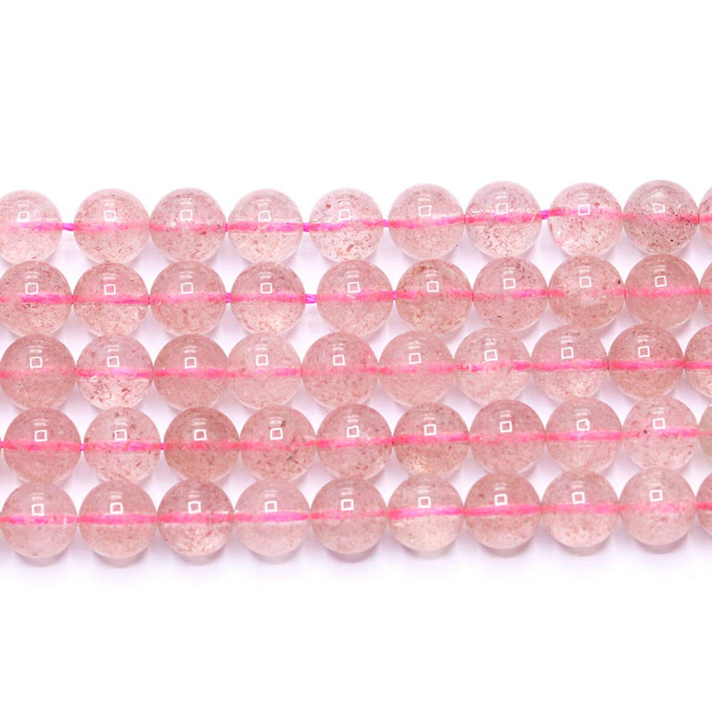 PLTbeads Gorgeous Strawberry Quartz Natural Gemstone Loose Beads 8mm Smooth Round Approxi 15 inch DIY Bracelet Necklace For Jewelry Making