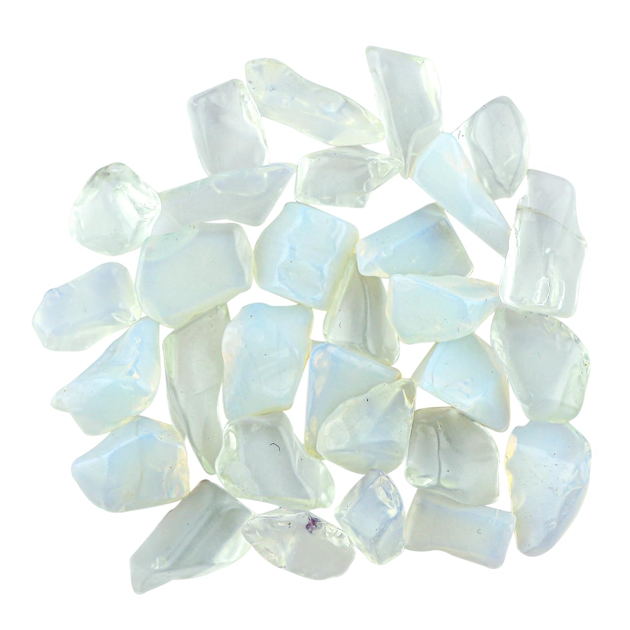 CRYSTALINES 100cts, Wholesale Genuine Raw White Opalite Gemstone, Untreated Polished Tumbled Stone, Bulk Loose Supplies, DIY Jewelry Making, Chakra Healing Crystals, Gem Collection, 28-32pcs